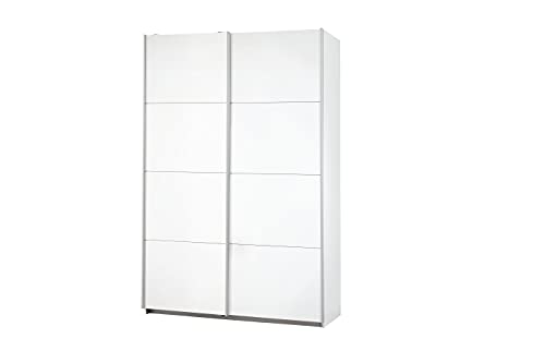 Rauch Möbel Caracas Schrank Kleiderschrank Schwebetürenschrank, Weiß, 2-trg., inkl. Zubehörpaket Classic 2 Kleiderstangen, 4 Einlegeböden, 1 Hakenleiste, BxHxT 136x210x62 cm von Rauch Möbel