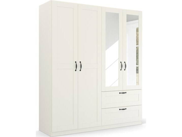 Drehtürenschrank RAUCH Cottage by Quadra Spin , weiß (alpinweiß), B:181cm H:210cm T:54cm, Holzwerkstoff, Schränke, in skandinavischem Landhausstil, mit Schubladen und Spiegel von Rauch