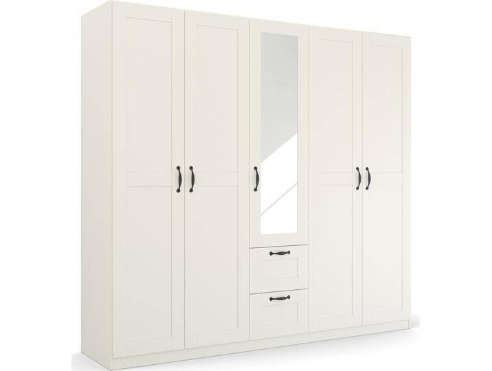 Drehtürenschrank RAUCH Cottage by Quadra Spin , weiß (alpinweiß), B:226cm H:210cm T:54cm, Holzwerkstoff, Schränke, in skandinavischem Landhausstil, mit Schubladen und Spiegel von Rauch