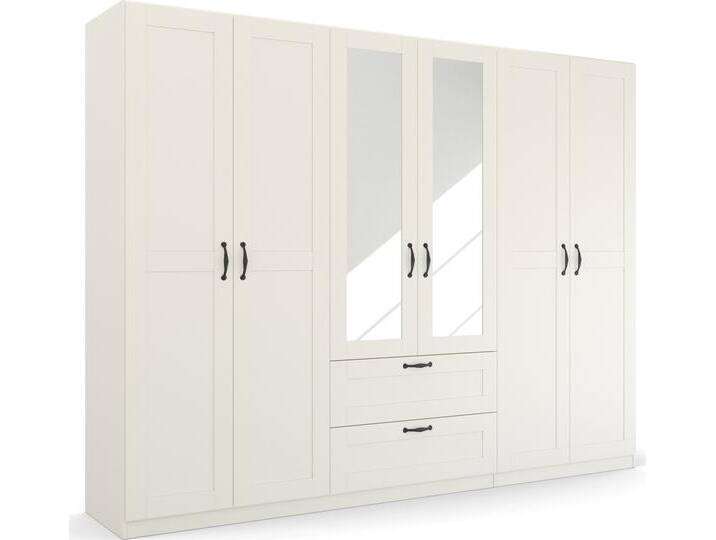 Drehtürenschrank RAUCH Cottage by Quadra Spin , weiß (alpinweiß), B:271cm H:210cm T:54cm, Holzwerkstoff, Schränke, in skandinavischem Landhausstil, mit Schubladen und Spiegel von Rauch