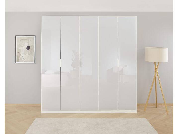 Drehtürenschrank RAUCH Kleiderschrank Schrank Garderobe KOLUNA mit hochwertiger Glasfront , weiß (alpinweiß, glas kristallweiß), B:226cm H:210cm T:54cm, Holzwerkstoff, Schränke, inkl. 2 Innenschubladen sowie extra Einlegeböden MADE IN GERMANY von Rauch