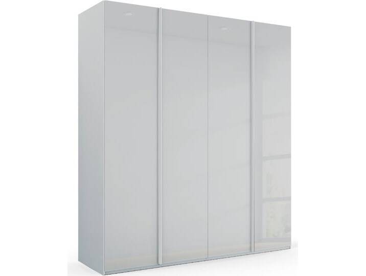 Drehtürenschrank RAUCH Skat Meridian , grau (seidengrau, glas seidengrau), B:201cm H:235cm T:63cm, Holzwerkstoff, Schränke, Glasfront, inkl. Innenspiegel und 4 Innenschubladen von Rauch