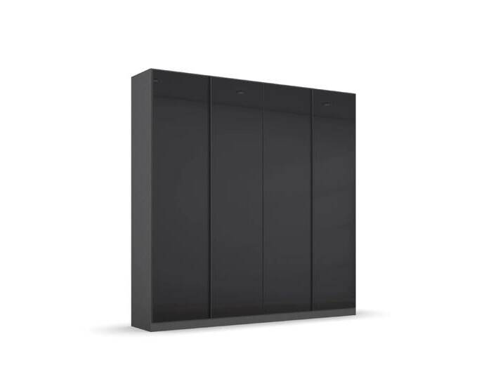 Kleiderschrank Drehtürenschrank Monostar mit Glastüren opt. Zubehör Glas basalt / grau metallic verschiedene Größen von Rauch