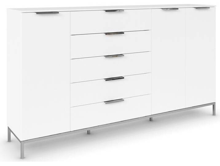 Kombikommode RAUCH Kommode Türkommode Sideboard Kombikommode FLIPP , weiß (alpinweiß), B:200cm H:111cm T:42cm, Holzwerkstoff, Sideboards, 3-türig mit 5 Schubladen und Soft-Close-Funktion von Rauch