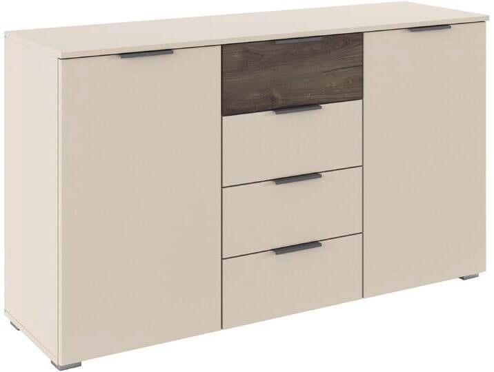 Kombikommode RAUCH Sideboard Kommode Schubladenkommode SAJO , beige (champagner, atlantic oak dunkel), B:140cm H:81cm T:42cm, Holzwerkstoff, Sideboards, mit 4 geräumigen Schubladen sowie 2 Türen MADE IN GERMANY von Rauch