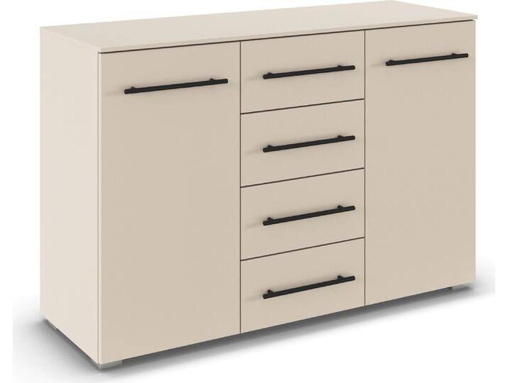 Kombikommode RAUCH Sideboard Schubladenkommode AVOLA mit Dekorfront , beige (champagner), B:120cm H:81cm T:42cm, Holzwerkstoff, Sideboards, vier große Schubladen und 2 Türen, mit 4 Einlegeböden MADE IN GERMANY von Rauch
