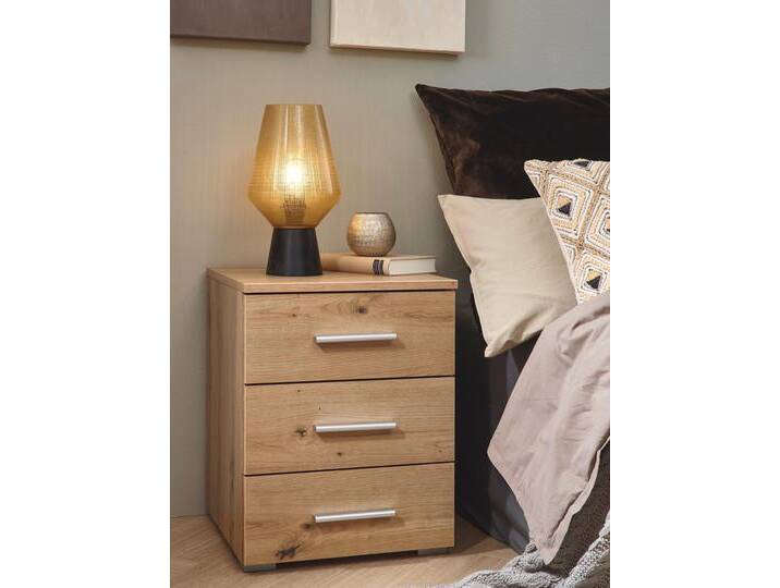 Nachtkommode RAUCH Base , braun (eiche artisan), B:40cm H:52cm T:40cm, Holzwerkstoff, Sideboards, 2er-Set, optional in moderner Hochglanz-Front von Rauch