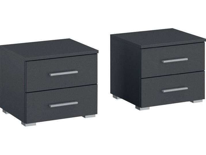 Nachtkommode RAUCH Base , grau (graumetallic), B:40cm H:36cm T:40cm, Holzwerkstoff, Sideboards, 2er-Set, optional in moderner Hochglanz-Front von Rauch