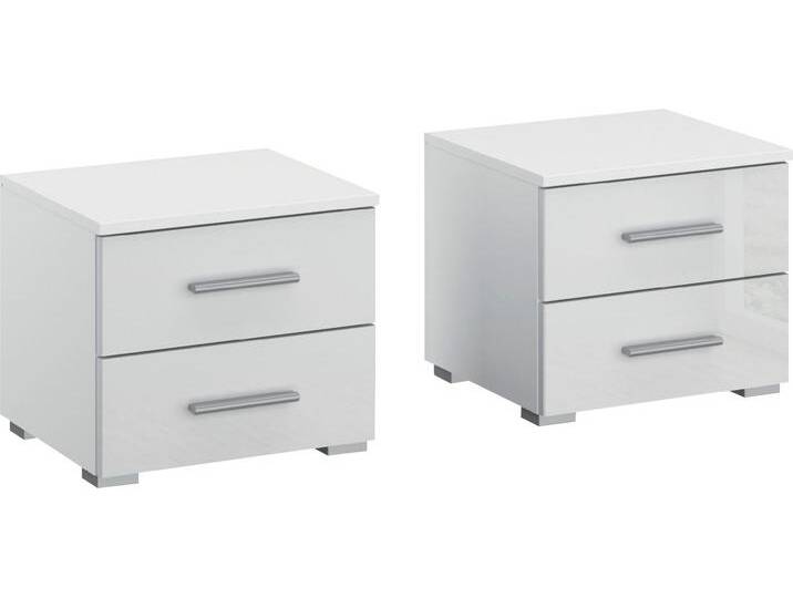 Nachtkommode RAUCH Base , weiß (weiß, hochglanz weiß), B:40cm H:36cm T:40cm, Holzwerkstoff, Sideboards, 2er-Set, optional in moderner Hochglanz-Front von Rauch