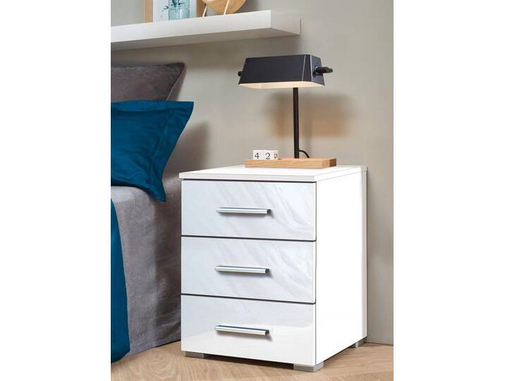 Nachtkommode RAUCH Base , weiß (weiß, hochglanz weiß), B:40cm H:52cm T:40cm, Holzwerkstoff, Sideboards, 2er-Set, optional in moderner Hochglanz-Front von Rauch