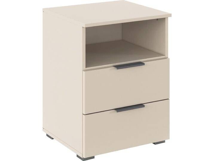 Nachtkommode RAUCH Nachttisch Nachtkonsole AGORDO in Dekor- oder Hochglanzfront , beige (champagner), B:47cm H:62cm T:43cm, Holzwerkstoff, Sideboards, mit 2 Schubladen und Nische für viel Stauraum MADE IN GERMANY von Rauch