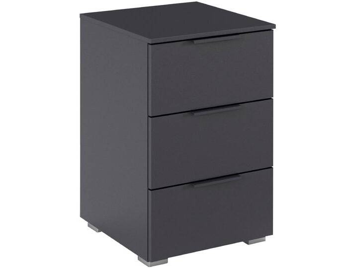 Nachtkommode RAUCH Nachttisch Nachtkonsole AGORDO in Dekor- oder Hochglanzfront , grau (graumetallic), B:40cm H:61cm T:42cm, Holzwerkstoff, Sideboards, mit 3 geräumigen Schubladen für viel Stauraum MADE IN GERMANY von Rauch