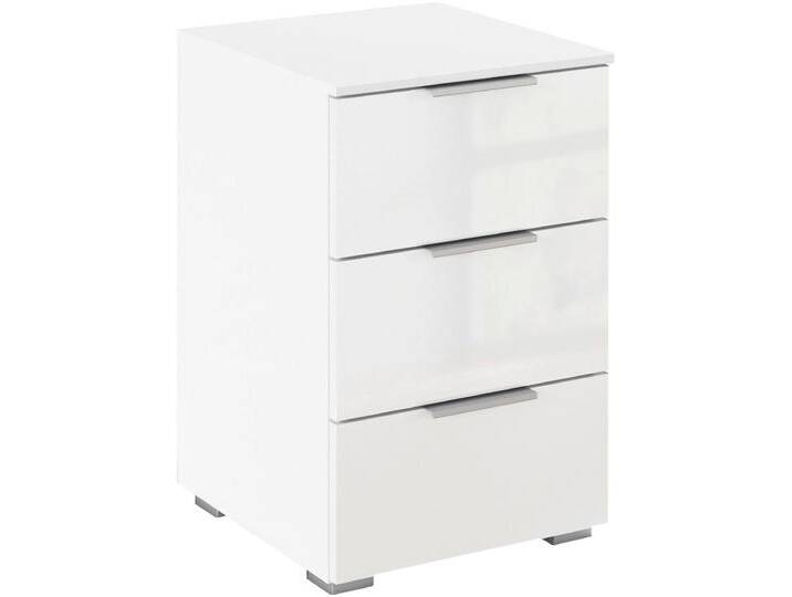 Nachtkommode RAUCH Nachttisch Nachtkonsole AGORDO in Dekor- oder Hochglanzfront , weiß (alpinweiß, hochglanz weiß), B:40cm H:61cm T:42cm, Holzwerkstoff, Sideboards, mit 2 Schubladen und Nische für viel Stauraum MADE IN GERMANY von Rauch