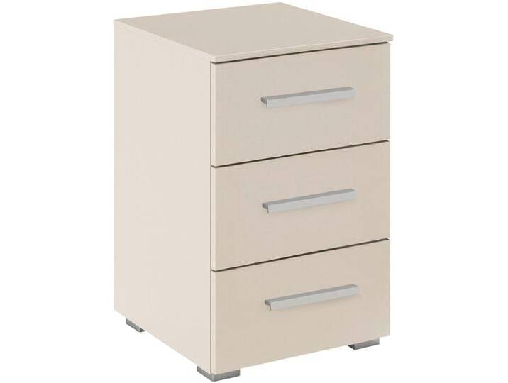 Nachtkommode RAUCH Nachttisch Nachtkonsole Nachtschrank KOLUNA mit Dekorfront , beige (beige (champagner)), B:40cm H:61cm T:42cm, Holzwerkstoff, Sideboards, mit 3 geräumigen Schubladen für viel Stauraum MADE IN GERMANY von Rauch