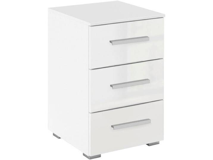 Nachtkommode RAUCH Nachttisch Nachtkonsole Nachtschrank KOLUNA mit Hochglanzfront , weiß (alpinweiß, hochglanz weiß), B:40cm H:61cm T:42cm, Holzwerkstoff, Sideboards, mit 3 geräumigen Schubladen für viel Stauraum MADE IN GERMANY von Rauch