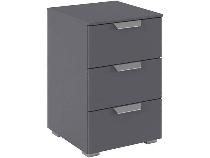 Nachtkommode RAUCH Nachttisch Nachtkonsole ORIAS in Dekor- oder Hochglanzfront , grau (graumetallic), B:40cm H:61cm T:42cm, Holzwerkstoff, Sideboards, mit 2 Schubladen und Nische für viel Stauraum MADE IN GERMANY von Rauch