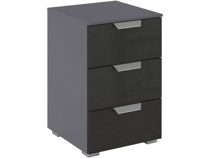 Nachtkommode RAUCH Nachttisch Nachtkonsole ORIAS in Dekor- oder Hochglanzfront , grau (graumetallic, hochglanz effektgrau), B:40cm H:61cm T:42cm, Holzwerkstoff, Sideboards, mit 3 geräumigen Schubladen für viel Stauraum MADE IN GERMANY von Rauch