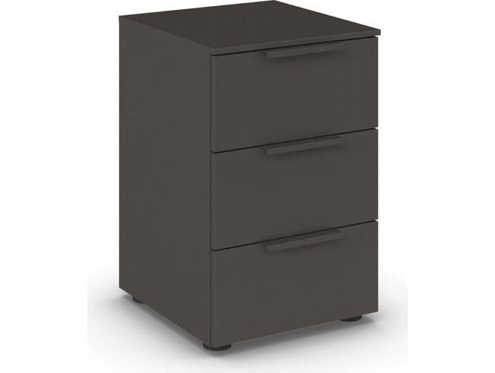 Nachtkommode RAUCH Nachttisch Nachtschrank Nachtkonsole FLIPP , grau (graphit), B:40cm H:61cm T:42cm, Holzwerkstoff, Sideboards, mit 3 Schubladen und Soft-Close-Funktion von Rauch