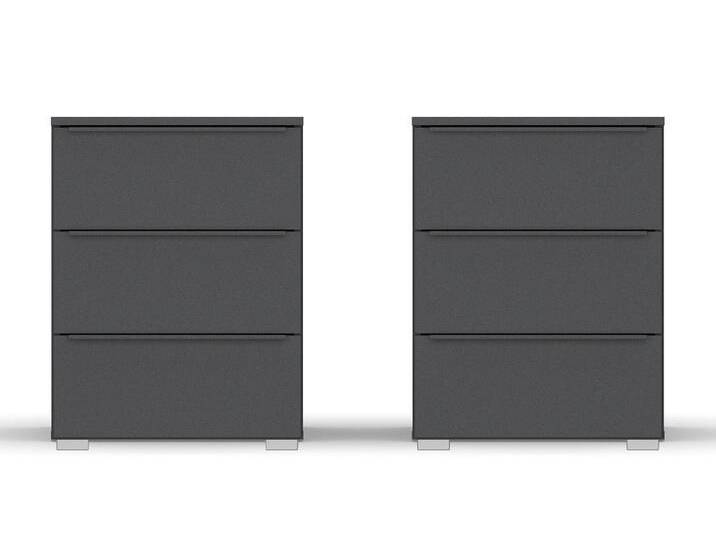 Rauch Möbel Vitrine Nachttisch Set Monostar, 2-teilig, mit Schubkästen, grau metallic, grau, grau Rauch Möbel Vitrine Nachttisch Set Monostar, 2-teilig, mit Schubkästen, grau metallic, grau, grau von Rauch