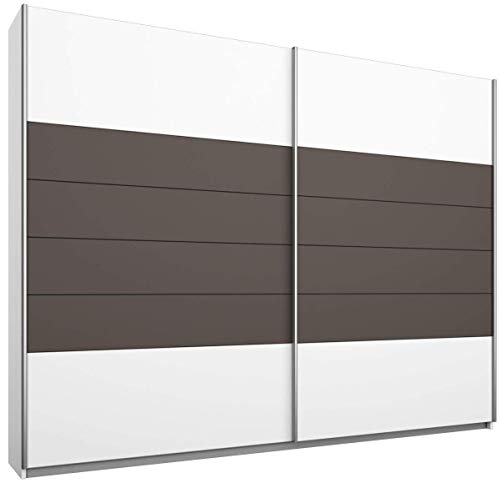 Rauch Möbel Barcelona Schrank Kleiderschrank Schwebetürenschrank 2-türig, Weiß / Lavagrau, BxHxT 226x210x62 cm von Rauch Möbel