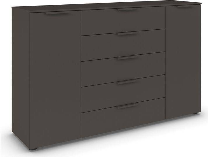 Schubkastenkommode RAUCH Flipp Schubladenkommode Wäscheschrank Schrank Bestseller OTTO´s Choice , grau (graphit), B:160cm H:100cm T:42cm, Holzwerkstoff, Sideboards, 2-türig mit 5 Schubladen und Soft-Close-Funktion in zwei Breiten von Rauch