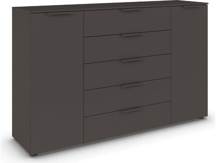 Schubkastenkommode RAUCH Flipp Schubladenkommode Wäscheschrank Schrank Bestseller OTTO´s Choice , grau (graphit), B:160cm H:100cm T:42cm, Holzwerkstoff, Sideboards, 2-türig mit 5 Schubladen und Soft-Close-Funktion in zwei Breiten von Rauch