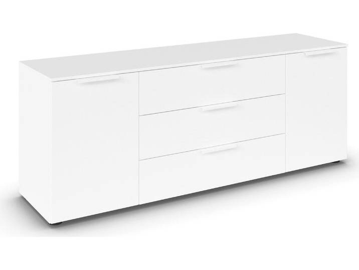 Schubkastenkommode RAUCH Kommode Türkommode Sideboard Kombikommode FLIPP , weiß (alpinweiß), B:160cm H:61cm T:42cm, Holzwerkstoff, Sideboards, 2-türig mit 3 Schubladen und Soft-Close-Funktion von Rauch