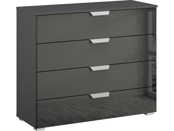 Schubkastenkommode RAUCH Sideboard Schubladenkommode ORIAS mit Dekor- oder Hochglanzfront , grau (graumetallic, hochglanz effektgrau), B:93cm H:81cm T:42cm, Holzwerkstoff, Sideboards, mit 4 Schubkästen und 2 Türen sowie Metallgriffen MADE IN GERMANY von Rauch