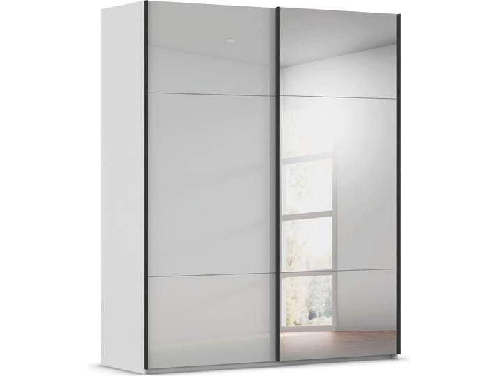 Schwebetürenschrank RAUCH Kleiderschrank Schrank Garderobe Schlafzimmerschrank CONTIDO , grau (seidengrau, glas seidengrau), B:181cm H:223cm T:68cm, Holzwerkstoff, Schränke, aus hochwertigem Material in 6 Breiten 2 Griff-Farben MADE IN GERMANY von Rauch