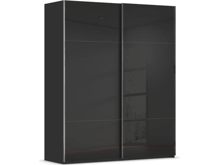 Schwebetürenschrank RAUCH Kleiderschrank Schrank Garderobe Schlafzimmerschrank CONTIDO , schwarz (schwarz, glas schwarz), B:181cm H:223cm T:68cm, Holzwerkstoff, Schränke, aus hochwertigem Material in 6 Breiten 2 Griff-Farben MADE IN GERMANY von Rauch