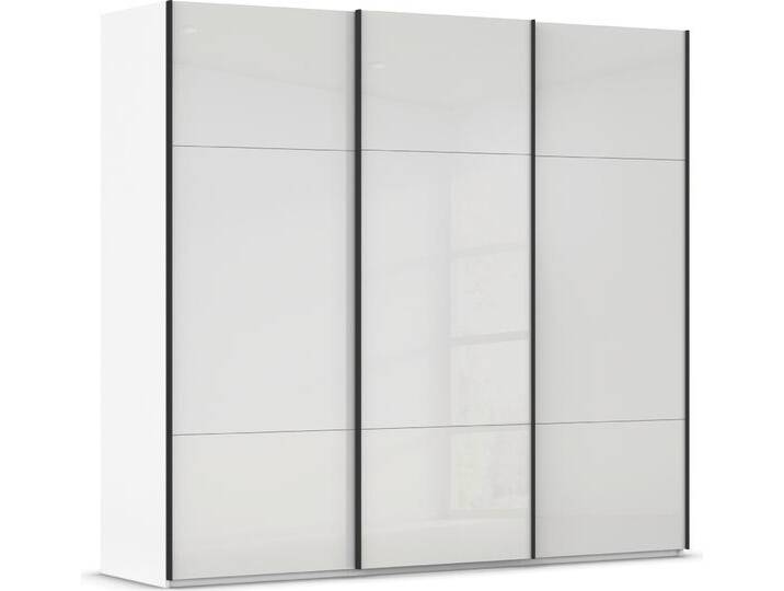 Schwebetürenschrank RAUCH Kleiderschrank Schrank Garderobe Schlafzimmerschrank CONTIDO , weiß (alpinweiß, glas kristallweiß), B:242cm H:223cm T:68cm, Holzwerkstoff, Schränke, aus hochwertigem Material in 6 Breiten 2 Griff-Farben MADE IN GERMANY von Rauch