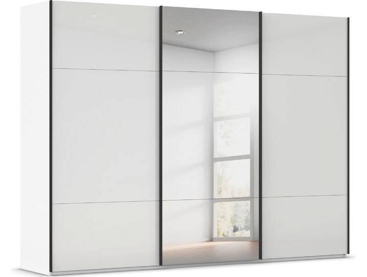 Schwebetürenschrank RAUCH Kleiderschrank Schrank Garderobe Schlafzimmerschrank CONTIDO , weiß (alpinweiß, glas kristallweiß), B:301cm H:223cm T:68cm, Holzwerkstoff, Schränke, aus hochwertigem Material in 6 Breiten 2 Griff-Farben MADE IN GERMANY von Rauch