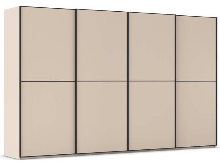 Schwebetürenschrank RAUCH Kleiderschrank Schrank Garderobe Schlafzimmerschrank SCALE-DUO , beige (champagner, griffleisten schwarz), B:360cm H:223cm T:68cm, Holzwerkstoff, Schränke, edle zweigeteilte Türen und 3 Zierleisten MADE IN GERMANY von Rauch