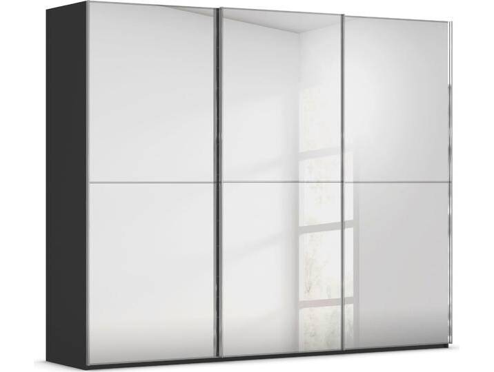 Schwebetürenschrank RAUCH Kleiderschrank Schrank Garderobe Schlafzimmerschrank SCALE-DUO , schwarz, B:271cm H:223cm T:68cm, Holzwerkstoff, Schränke, edle zweigeteilte Türen Spiegelfront und 3 Zierleisten MADE IN GERMANY von Rauch