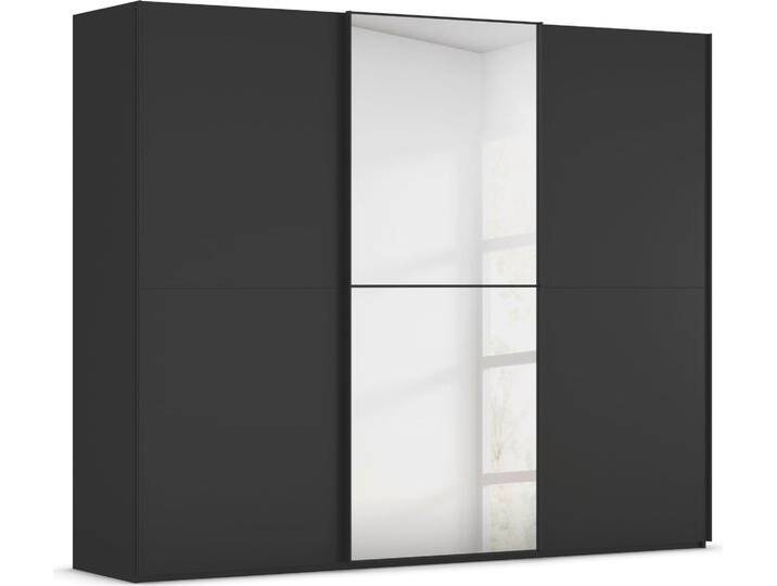 Schwebetürenschrank RAUCH Kleiderschrank Schrank Garderobe Schlafzimmerschrank SCALE-DUO , schwarz-weiß (schwarz, griffleisten schwarz), B:271cm H:223cm T:68cm, Holzwerkstoff, Schränke, edle zweigeteilte Türen, Spiegel und 3 Zierleisten MADE IN GERMANY von Rauch