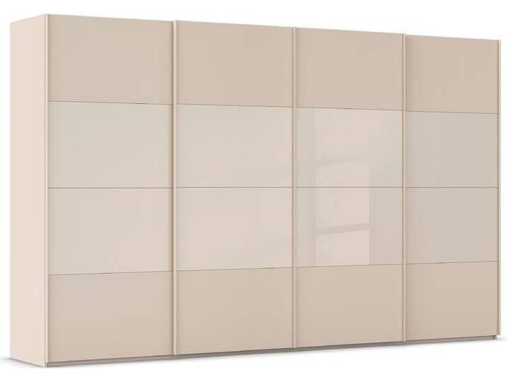 Schwebetürenschrank RAUCH Kleiderschrank Schrank Garderobe Schlafzimmerschrank SCALE-FYRA , beige (champagner, glas champagner), B:360cm H:223cm T:68cm, Holzwerkstoff, Schränke, edle Türen viergeteilt Glas matt/glänzend viele Farben MADE IN GERMANY von Rauch