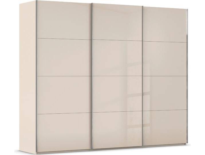 Schwebetürenschrank RAUCH Kleiderschrank Schrank Garderobe Schlafzimmerschrank SCALE-FYRA , beige (champagner, glas champagner, griffleisten chrom), B:271cm H:223cm T:68cm, Holzwerkstoff, Schränke, edle viergeteilte Türen mit Glas-Front viele Farben MADE IN GERMANY von Rauch