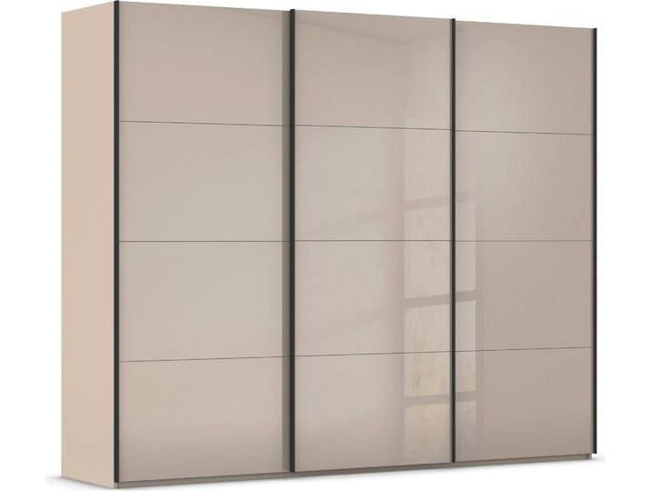 Schwebetürenschrank RAUCH Kleiderschrank Schrank Garderobe Schlafzimmerschrank SCALE-FYRA , beige (fango, glas fango, griffleisten schwarz), B:271cm H:223cm T:68cm, Holzwerkstoff, Schränke, edle viergeteilte Türen mit Glas-Front viele Farben MADE IN GERMANY von Rauch