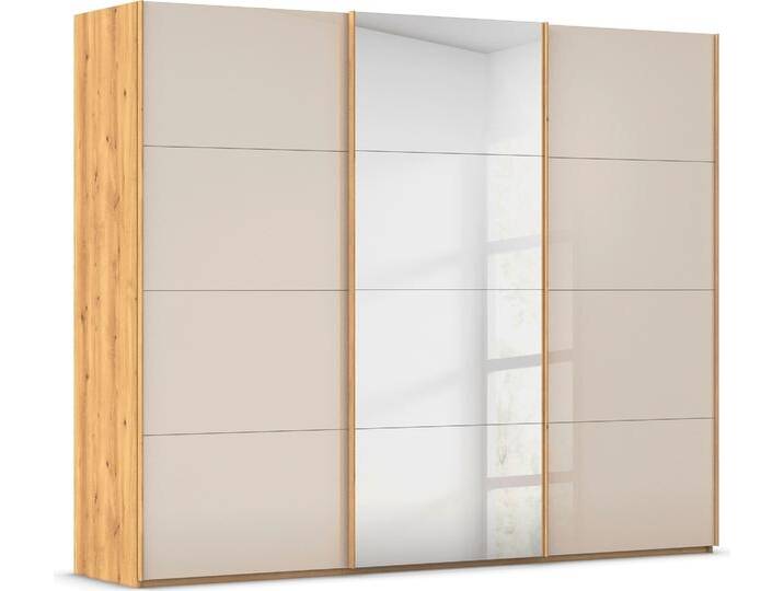 Schwebetürenschrank RAUCH Kleiderschrank Schrank Garderobe Schlafzimmerschrank SCALE-FYRA , braun (asteiche, glas champagner, griffleisten asteiche), B:271cm H:223cm T:68cm, Holzwerkstoff, Schränke, edle viergeteilte Türen Spiegel/Glas-Mix viele Farben MADE IN GERMANY von Rauch