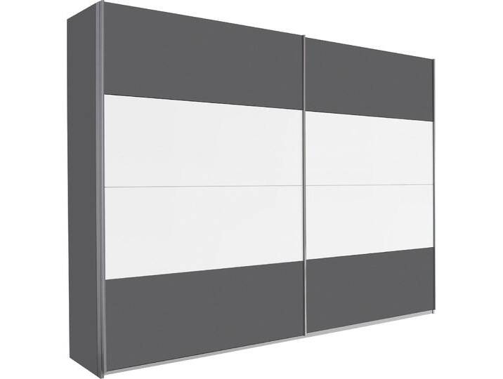 Schwebetürenschrank RAUCH Quadra Kleiderschrank BESTSELLER Schrank Gaderobe , weiß (grau metallic, weiß), B:181cm H:210cm T:62cm, Schränke, mit Möglichkeit zur individuellen Frontgestaltung, leichtgängige Türen von Rauch