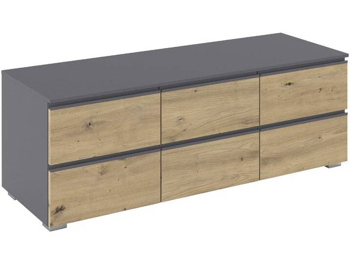 TV-Board RAUCH Joel , graumetallic, eiche artisan, B:120cm H:42cm T:42cm, Holzwerkstoff, Sideboards von Rauch