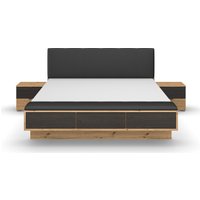 rauch Bettanlage "Bett Doppelbett Futonbett APOLLON", (Set, 3 tlg., Bettbank mit 3 Schubladen Push-to-Open Funktion), Nachttisch-Paar mit je 2 Schubladen MADE IN GERMANY von Rauch