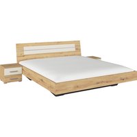 rauch Bettanlage "Doppelbett Futonbett BURANO in schwebender Optik", (Set, 3 tlg.), und abgesetztem Kopfteil mit 2 Nachttischen MADE IN GERMANY von Rauch