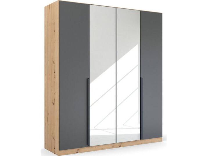 rauch Drehtürenschrank Dark&Wood by Quadra Spin im Industrial Style mit Metallgriffstangen, mit Spiegel, grau, Türen: 4 St. von Rauch