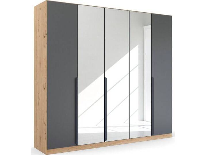 rauch Drehtürenschrank Dark&Wood by Quadra Spin im Industrial Style mit Metallgriffstangen, mit Spiegel, grau, Türen: 5 St. von Rauch