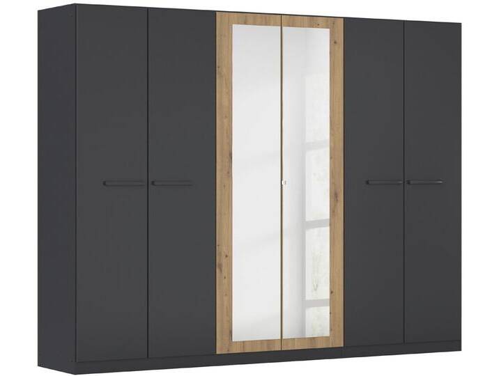 rauch Drehtürenschrank Kleiderschrank Schrank Garderobe Garderobenschrank Stauraumwunder MODI optional mit Spiegel MADE IN GERMANY, grau von Rauch
