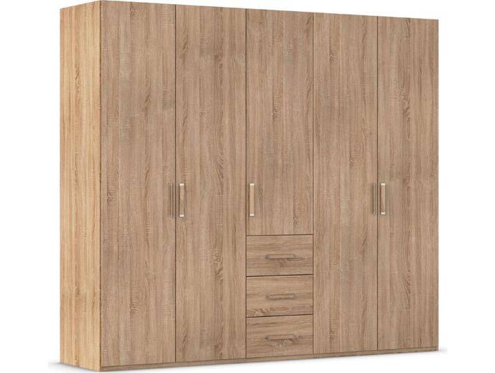 rauch Drehtürenschrank Kleiderschrank Schrank Garderobe Schlafzimmerschrank EVELYN (in 2 Höhen 197 oder 210 cm erhältlich) in elegantem Stil mit Schubladen 3 Breiten und 2 Höhen MADE IN GERMANY, braun von Rauch