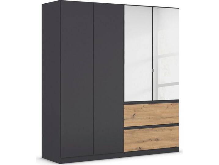 rauch Drehtürenschrank Kleiderschrank Schrank Garderobe Wäscheschrank COSTA in 3 Breiten mit Spiegel, grifflose Front und Push-to-Open Funktion MADE IN GERMANY, grau von Rauch