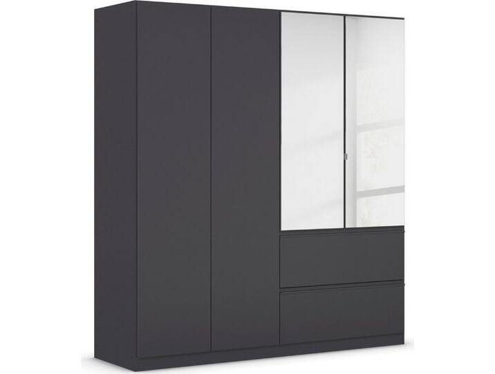 rauch Drehtürenschrank Kleiderschrank Schrank Garderobe Wäscheschrank COSTA in 3 Breiten mit Spiegel, grifflose Front und Push-to-Open Funktion MADE IN GERMANY, grau von Rauch