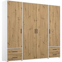 rauch Drehtürenschrank "Kleiderschrank Schrank Garderobe Wäscheschrank VOYAGER", (in 3 verschiedenen Ausstattungen BASIC/CLASSIC/PREMIUM), moderne Griffe in Graumetallic mit Außenschubkästen MADE IN GERMANY von Rauch